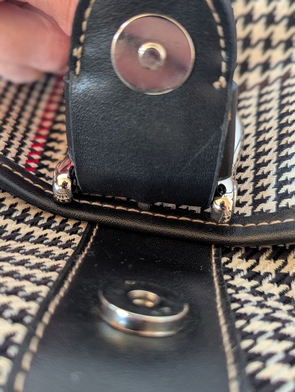 RALPH LAUREN CHAPS Houndstooth Plaid Bag - Picture 12 of 12